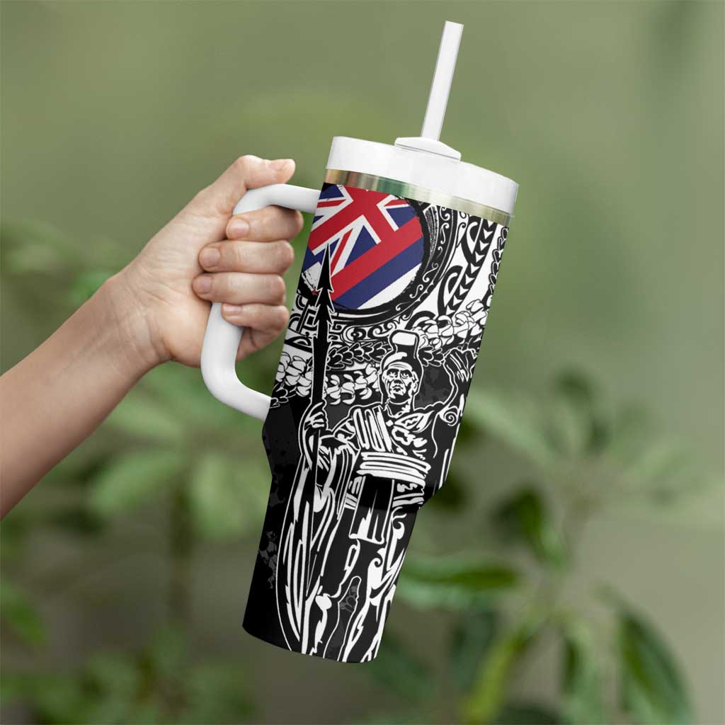 Hawaii King Flag Tumbler With Handle Hawaiian Maile Lei - Polynesian Pride