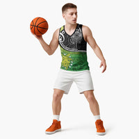 Personalised New Zealand Cook Islands Basketball Jersey Maori Tiki With Circle Stars Turtle LT05 - Polynesian Pride