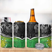 Personalised New Zealand Cook Islands 4 in 1 Can Cooler Tumbler Maori Tiki With Circle Stars Turtle LT05 - Polynesian Pride