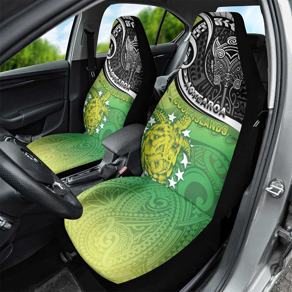 New Zealand Cook Islands Car Seat Cover Maori Tiki With Circle Stars Turtle LT05 - Polynesian Pride