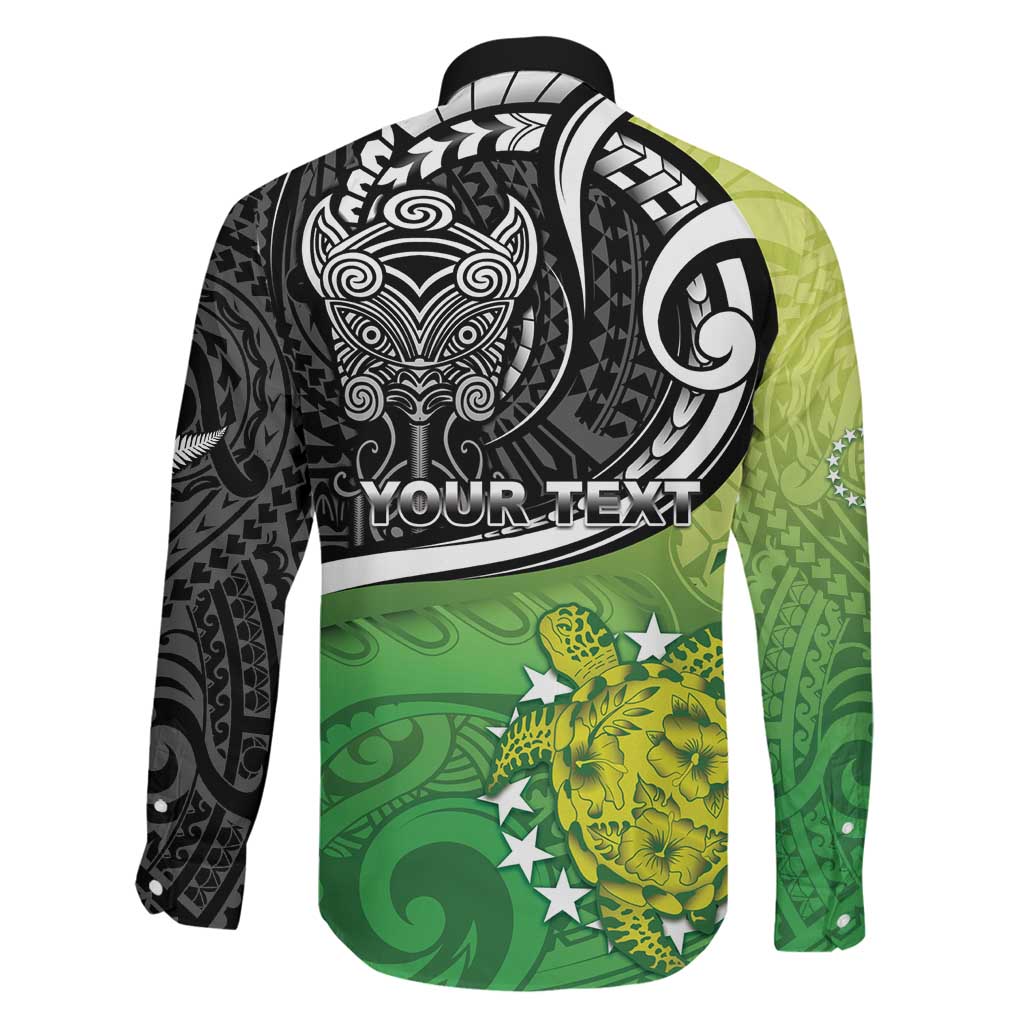 Personalised New Zealand Cook Islands Family Matching Puletasi and Hawaiian Shirt Maori Tiki With Circle Stars Turtle LT05 - Polynesian Pride