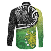 Personalised New Zealand Cook Islands Family Matching Tank Maxi Dress and Hawaiian Shirt Maori Tiki With Circle Stars Turtle LT05 - Polynesian Pride