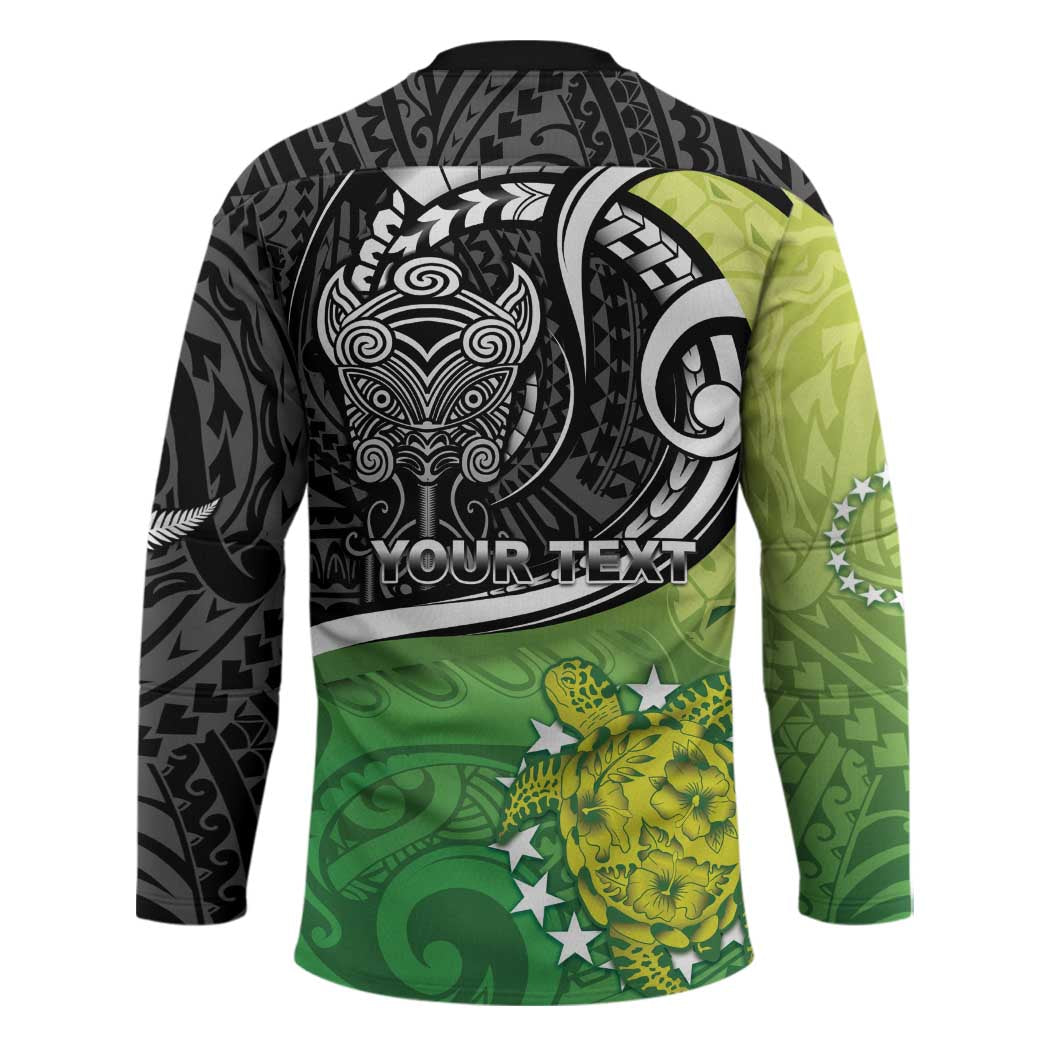 Personalised New Zealand Cook Islands Hockey Jersey Maori Tiki With Circle Stars Turtle LT05 - Polynesian Pride