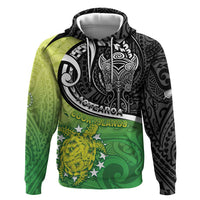 Personalised New Zealand Cook Islands Hoodie Maori Tiki With Circle Stars Turtle LT05 Pullover Hoodie Multicolor - Polynesian Pride