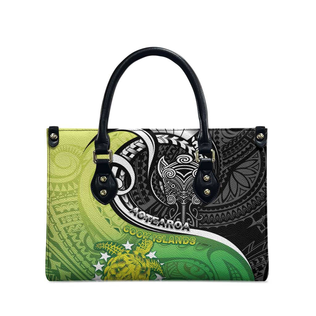 New Zealand Cook Islands Leather Bag Maori Tiki With Circle Stars Turtle LT05 - Polynesian Pride