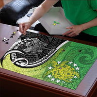 New Zealand Cook Islands Puzzle Maori Tiki With Circle Stars Turtle LT05 - Polynesian Pride