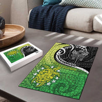 New Zealand Cook Islands Puzzle Maori Tiki With Circle Stars Turtle LT05 - Polynesian Pride