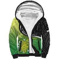 Personalised New Zealand Cook Islands Sherpa Hoodie Maori Tiki With Circle Stars Turtle LT05 Unisex Multicolor - Polynesian Pride