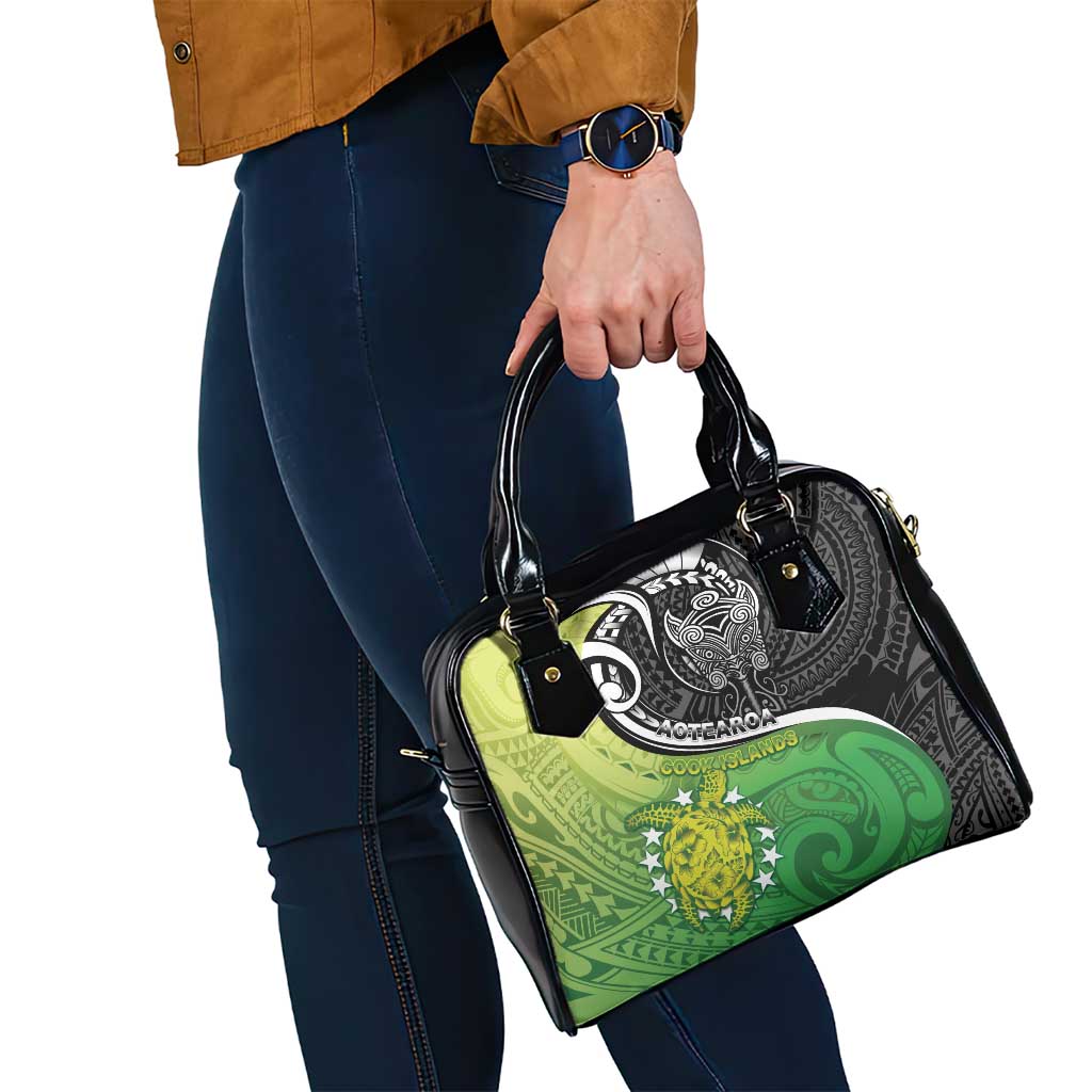 New Zealand Cook Islands Shoulder Handbag Maori Tiki With Circle Stars Turtle - Polynesian Pride