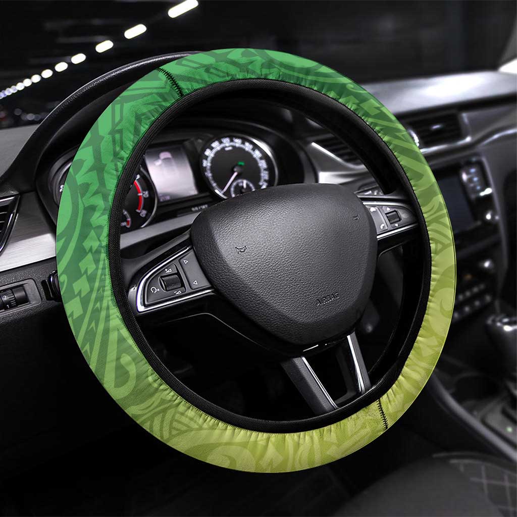 New Zealand Cook Islands Steering Wheel Cover Maori Tiki With Circle Stars Turtle LT05 Universal Fit Multicolor - Polynesian Pride