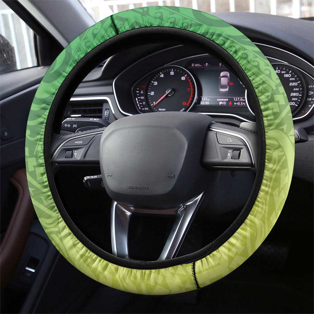 New Zealand Cook Islands Steering Wheel Cover Maori Tiki With Circle Stars Turtle LT05 - Polynesian Pride
