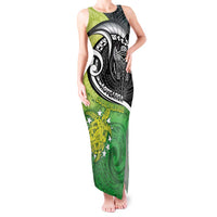 Personalised New Zealand Cook Islands Tank Maxi Dress Maori Tiki With Circle Stars Turtle LT05 Women Multicolor - Polynesian Pride
