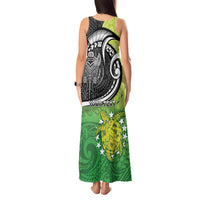 Personalised New Zealand Cook Islands Tank Maxi Dress Maori Tiki With Circle Stars Turtle LT05 - Polynesian Pride