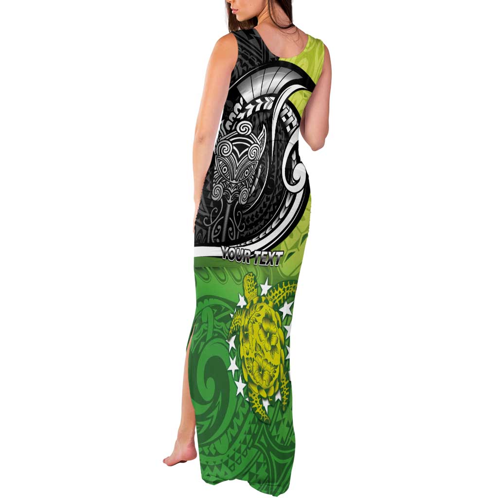 Personalised New Zealand Cook Islands Tank Maxi Dress Maori Tiki With Circle Stars Turtle LT05 - Polynesian Pride