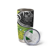 Personalised New Zealand Cook Islands Tumbler Cup Maori Tiki With Circle Stars Turtle LT05 - Polynesian Pride