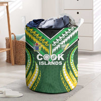 Cook Islands Rugby Laundry Basket Unique Style Green Version LT05 Green - Polynesian Pride