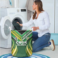 Cook Islands Rugby Laundry Basket Unique Style Green Version LT05 - Polynesian Pride