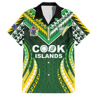 Custom Cook Islands Rugby Family Matching Puletasi and Hawaiian Shirt Unique Style Green Version LT05 Dad's Shirt - Short Sleeve Green - Polynesian Pride