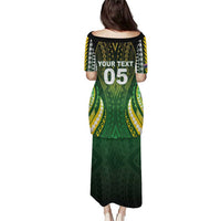Custom Cook Islands Rugby Family Matching Puletasi and Hawaiian Shirt Unique Style Green Version LT05 - Polynesian Pride