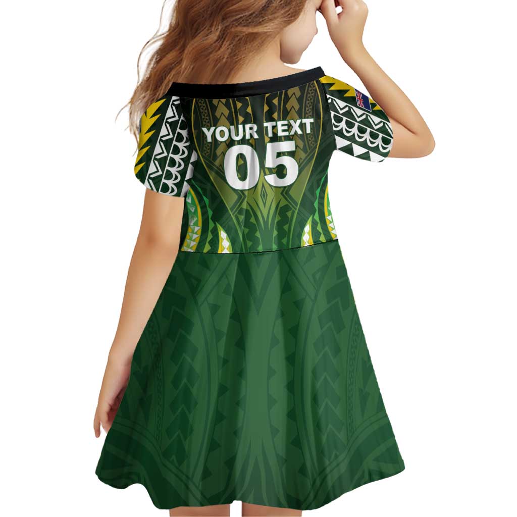 Custom Cook Islands Rugby Family Matching Summer Maxi Dress and Hawaiian Shirt Unique Style Green Version LT05 - Polynesian Pride