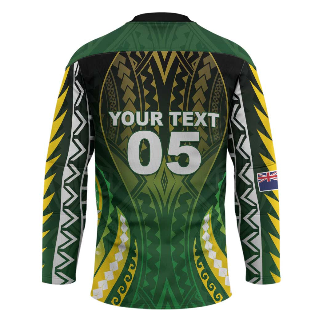 Custom Cook Islands Rugby Hockey Jersey Unique Style Green Version - Polynesian Pride