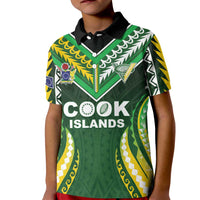 Custom Cook Islands Rugby Kid Polo Shirt Unique Style Green Version - Polynesian Pride