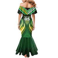 Custom Cook Islands Rugby Mermaid Dress Unique Style Green Version LT05 - Polynesian Pride