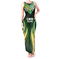Custom Cook Islands Rugby Tank Maxi Dress Unique Style Green Version LT05 Women Green - Polynesian Pride