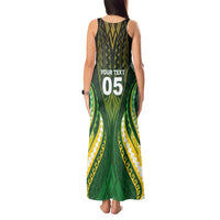 Custom Cook Islands Rugby Tank Maxi Dress Unique Style Green Version LT05 - Polynesian Pride