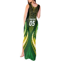 Custom Cook Islands Rugby Tank Maxi Dress Unique Style Green Version LT05 - Polynesian Pride