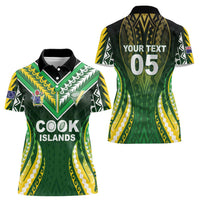 Custom Cook Islands Rugby Women Polo Shirt Unique Style Green Version - Polynesian Pride