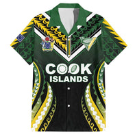 Custom Cook Islands Rugby Family Matching Mermaid Dress and Hawaiian Shirt Unique Style Black Version LT05 Dad's Shirt - Short Sleeve Black - Polynesian Pride