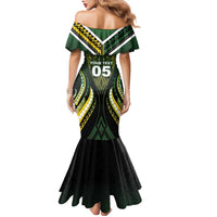 Custom Cook Islands Rugby Family Matching Mermaid Dress and Hawaiian Shirt Unique Style Black Version LT05 - Polynesian Pride
