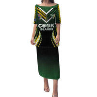 Custom Cook Islands Rugby Family Matching Puletasi and Hawaiian Shirt Unique Style Black Version - Polynesian Pride