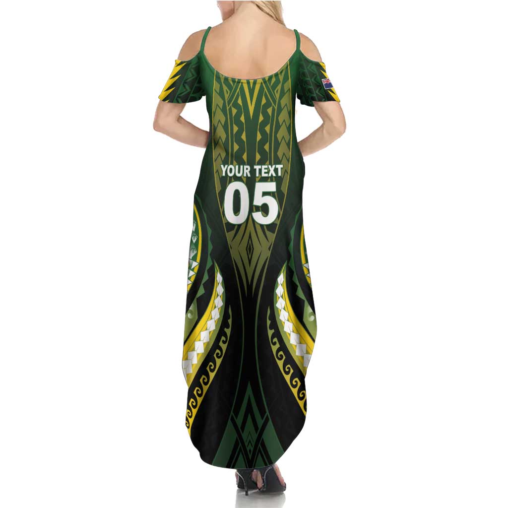 Custom Cook Islands Rugby Family Matching Summer Maxi Dress and Hawaiian Shirt Unique Style Black Version LT05 - Polynesian Pride
