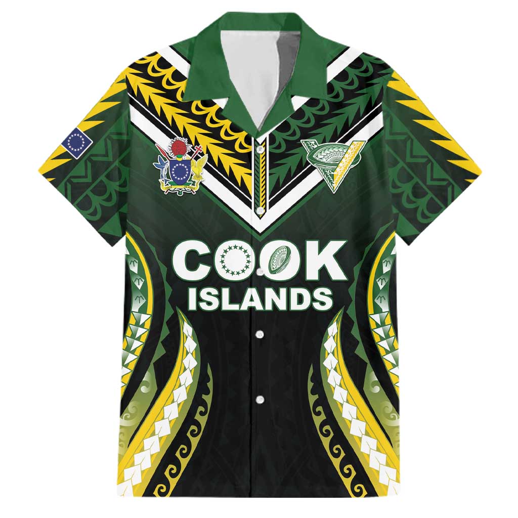 Custom Cook Islands Rugby Family Matching Tank Maxi Dress and Hawaiian Shirt Unique Style Black Version LT05 Dad's Shirt - Short Sleeve Black - Polynesian Pride