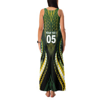 Custom Cook Islands Rugby Family Matching Tank Maxi Dress and Hawaiian Shirt Unique Style Black Version LT05 - Polynesian Pride