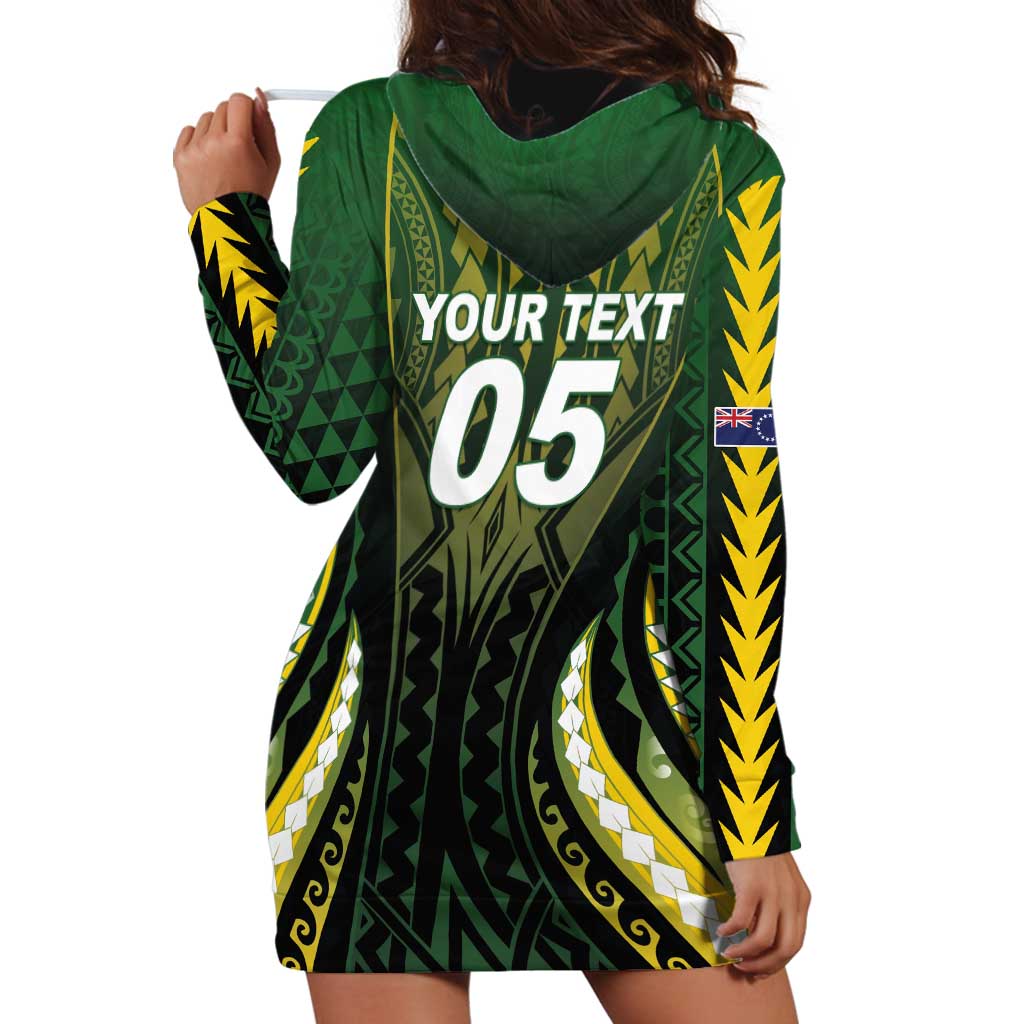 Custom Cook Islands Rugby Hoodie Dress Unique Style Black Version LT05 - Polynesian Pride