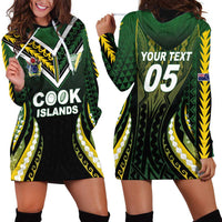Custom Cook Islands Rugby Hoodie Dress Unique Style Black Version LT05 - Polynesian Pride