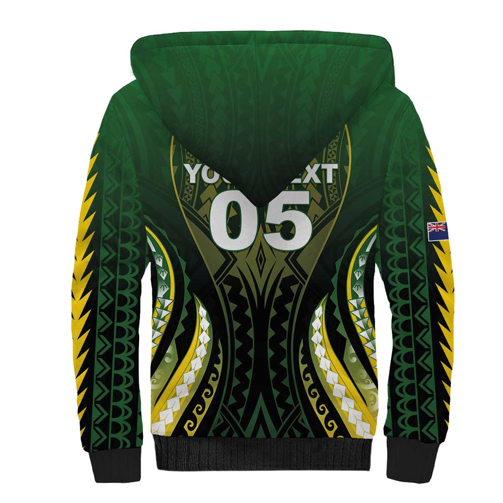 Custom Cook Islands Rugby Sherpa Hoodie Unique Style Black Version LT05 - Polynesian Pride