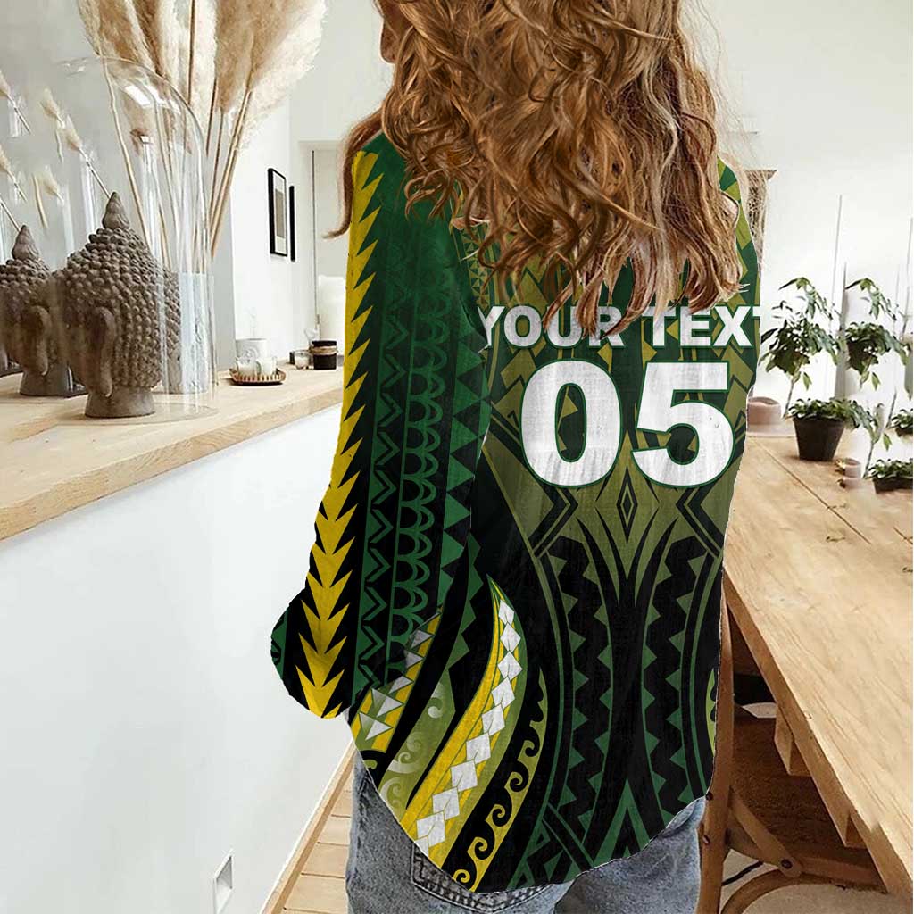 Custom Cook Islands Rugby Women Casual Shirt Unique Style Black Version LT05 - Polynesian Pride