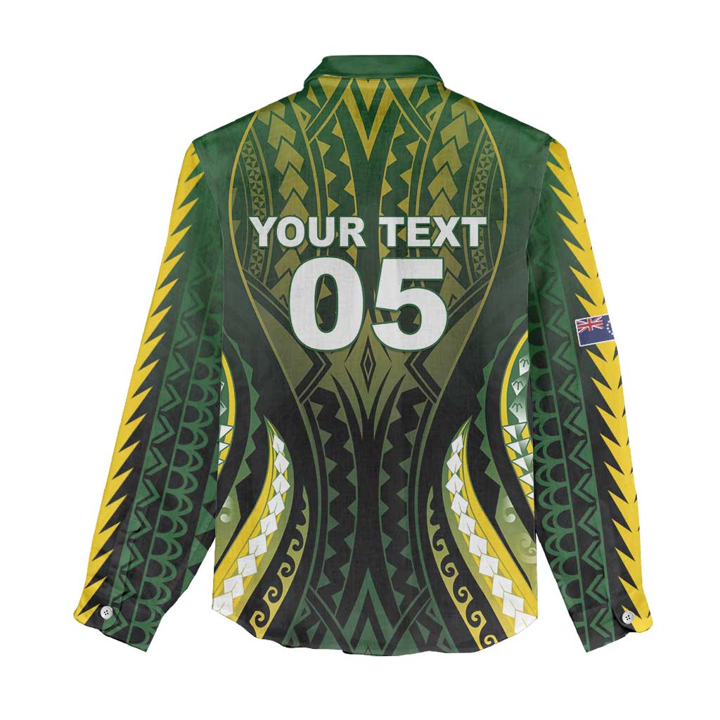 Custom Cook Islands Rugby Women Casual Shirt Unique Style Black Version LT05 - Polynesian Pride