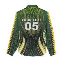 Custom Cook Islands Rugby Women Casual Shirt Unique Style Black Version LT05 - Polynesian Pride