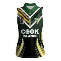 Custom Cook Islands Rugby Women Sleeveless Polo Shirt Unique Style Black Version LT05 Female Black - Polynesian Pride