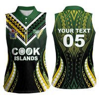 Custom Cook Islands Rugby Women Sleeveless Polo Shirt Unique Style Black Version LT05 - Polynesian Pride