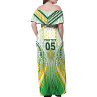 Custom Cook Islands Rugby Family Matching Off Shoulder Maxi Dress and Hawaiian Shirt Unique Style White Version LT05 - Polynesian Pride