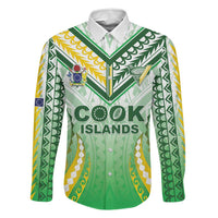 Custom Cook Islands Rugby Family Matching Off Shoulder Short Dress and Hawaiian Shirt Unique Style White Version LT05 Dad's Shirt - Long Sleeve White - Polynesian Pride
