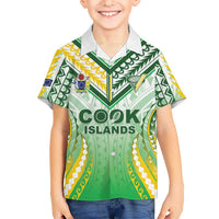 Custom Cook Islands Rugby Family Matching Summer Maxi Dress and Hawaiian Shirt Unique Style White Version LT05 Son's Shirt White - Polynesian Pride