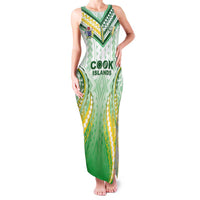 Custom Cook Islands Rugby Family Matching Tank Maxi Dress and Hawaiian Shirt Unique Style White Version LT05 Mom's Dress White - Polynesian Pride