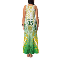 Custom Cook Islands Rugby Family Matching Tank Maxi Dress and Hawaiian Shirt Unique Style White Version LT05 - Polynesian Pride